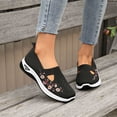thumbnail image 2 of Women's On Casual Shoes Breathable Soft Sole Lightweight Shoes for Everyday Comfort Embroidered Detail Flat Shoes, 2 of 4