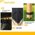 thumbnail image 4 of EAGLE PEAK 13x11 Outdoor Cedar Framed Hardtop Double Roof Gazebo for Garden, Patio, Lawn and Party, Black Mosquito Mesh Netting Included, Black, 4 of 7