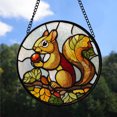 thumbnail image 2 of Friend Christmas Gift - Squirrel on a Branch Animals Christmas Stained Glass Hanging Ornament - Bright Holiday Tree Decoration & Secret Santa Gift for Family & Friends, 2 of 3