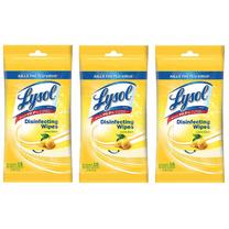 Lysol Disinfecting Wipes To-Go Pack, Lemon Scent, 15 Count (Pack of 3)