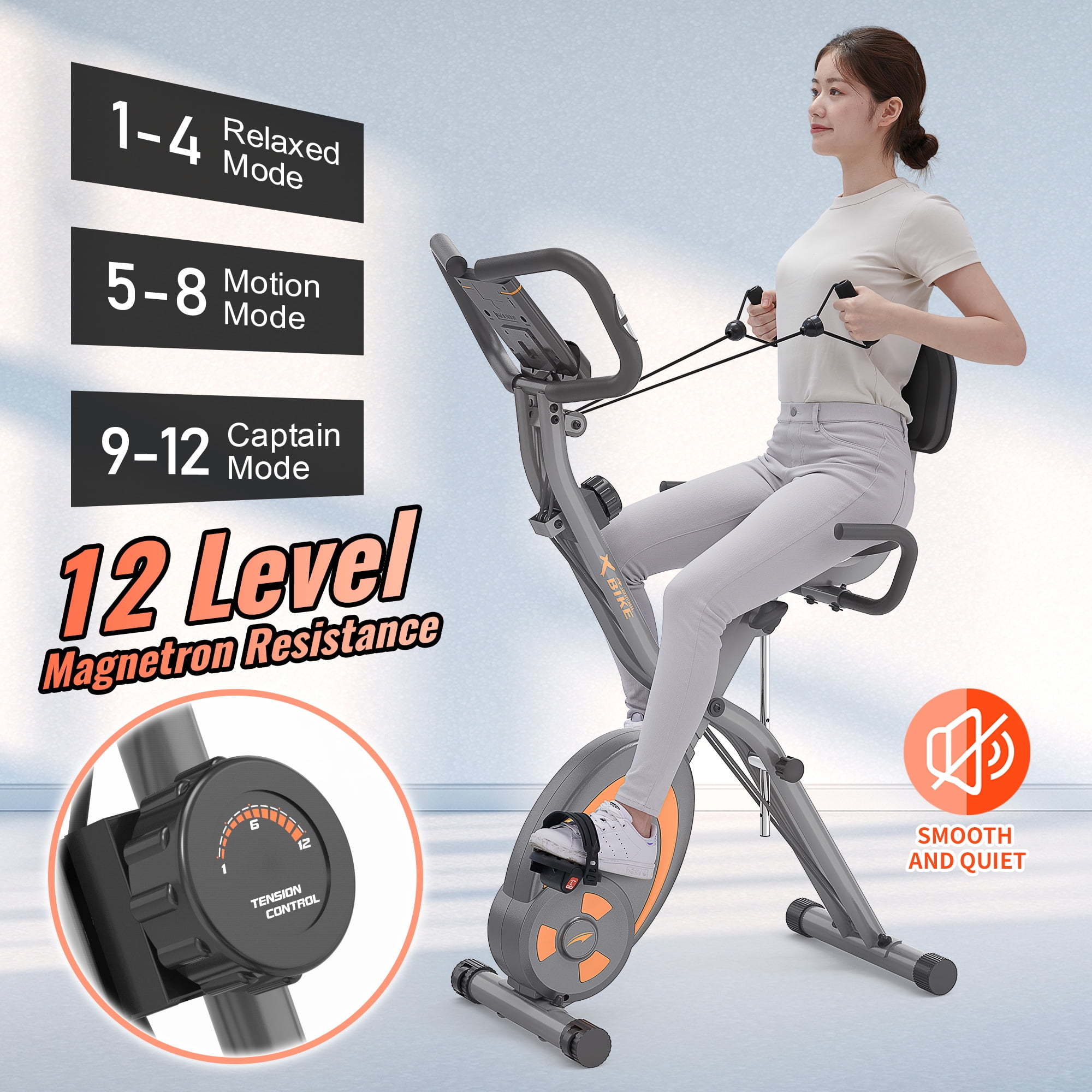 Folding stationary bike walmart clearance