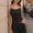Black, variant on Two Tone Sleeveless Camisole Top Glossy Performance Wear Fashionable Strapless Bustier For Stage Outfits Ladies Tank Tops Black S