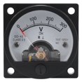 thumbnail image 1 of Voltímetro de panel con dial analógico redondo de CA de 0 a 300 V, color negro, 1 of 8
