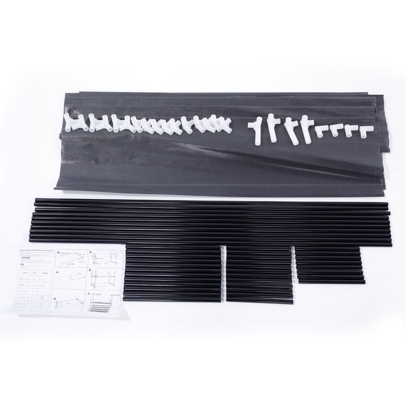 Simple Assembly 5 Tiers Non-woven Fabric Shoe Rack with Handle - Compact Black Storage for Home, Bedroom & Entryway