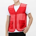 thumbnail image 2 of Wyobmus Mens Mesh Vest Casual Lightweight Outdoor Work Vest Fish Photo Cargo Hiking Travel Vest M-4X Red, 2 of 8