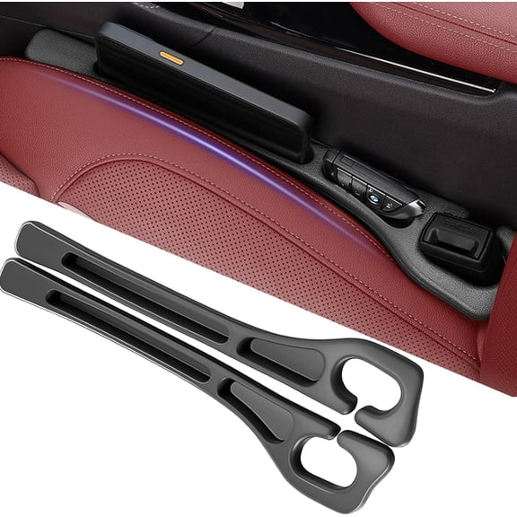 Car Seat Gap Filler Organizer Universal for Car SUV Truck Accessories Seat Gap Plug Blocker with Storage Slot Black 2 Pack