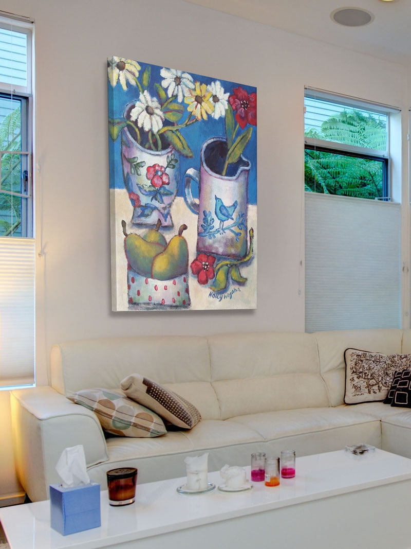 Marmont Hill "Des Fleurs Et Poires" Painting Print on Canvas