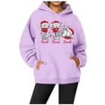 thumbnail image 2 of WEAIXIMIUNG Robe Sweat à Capuche pour Femmes, Décontractée, Col Rond, Poche, Chapeau de Noël Imprimé, 2 of 3