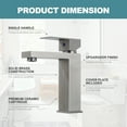 thumbnail image 5 of Brushed Nickel Bathroom Faucet WOWOW Modern Faucet for Bathroom Sink Single Hole Bathroom Faucet with cUPC Supply Lines and Pop up Drain, 5 of 6