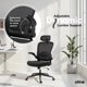 thumbnail image 4 of Silla de oficina Oline ErgoAir ergonómica ajustable lumbar negra, 4 of 8