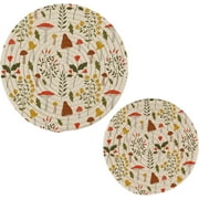 Bestwell Cute Mushroom Cotton Pot Holder Set of 17, Pure Cotton Heat Resistant Wear-Resistant and Non-Slip Stylish Round Pot Holder for Daily Kitchen,Dining Table,Office,Cafe, Restaurant,BBQ