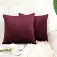 thumbnail image 2 of PiccoCasa 2Pcs Velvet Throw Pillow Covers Solid Decorative Cushion Covers Burgundy 16"x16", 2 of 8