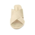 thumbnail image 6 of BLISSFUL STEP Women's Sandals Block Heels Crisscross Strap Mules Slide Sandals Beige 8.5, 6 of 7