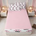 thumbnail image 4 of Erosebridal Cherry Zipper Twin Comforter Sets with Fitted Sheet and 2 Pillowcases Blush Zipper Bedding Set, Blush Cherry, Pink Reversible, 4 of 7