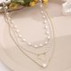 thumbnail image 3 of Ladies Fashion Pendant Necklace Multilayer Necklace Pearl Heart Three Layer Necklace Simple Handmade Jewelry, 3 of 5