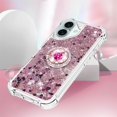 thumbnail image 4 of Liquid Quicksand Case for iPhone 16 Plus 6.7" with Diamond Kickstand, Soft TPU Luxury Fun Glitter Sparkle Flowing Clear Bling Cover Case for Apple iPhone 16 Plus. -Pink, 4 of 7