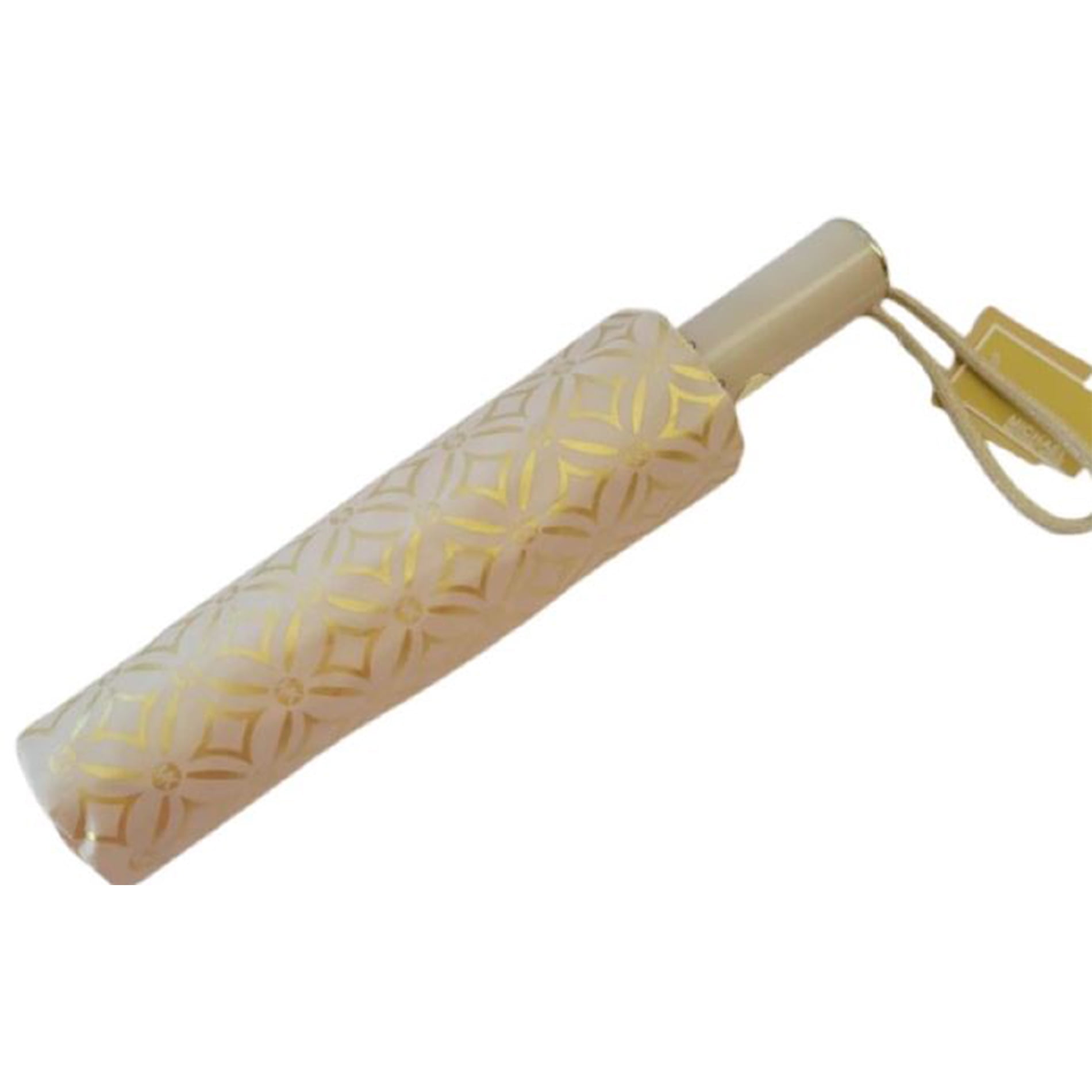 Michael Kors Womens Travel Umbrella Push Button Folding Pale Gold Multi 35F4GTFN1M-PL GL