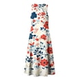 thumbnail image 5 of WRKEKC Floral Dress for Women Print V Neck Sleeveless Loose Silhouette Midi Easy Care Stretch Chic, 5 of 7