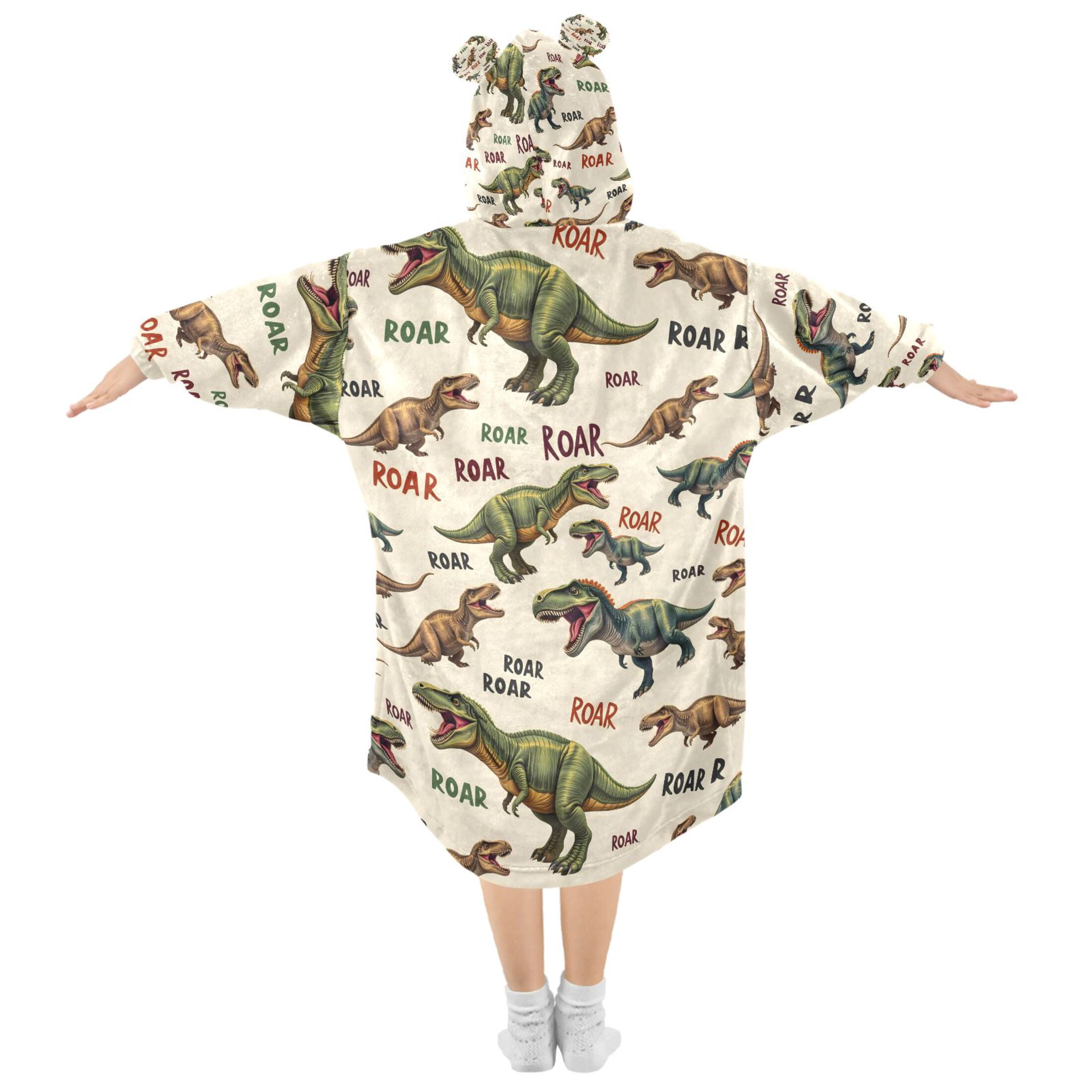 joogoo Blanket Hoodie for Cartoon Dinosaur-d1 Oversize Sweatshirt 3-14 YR L