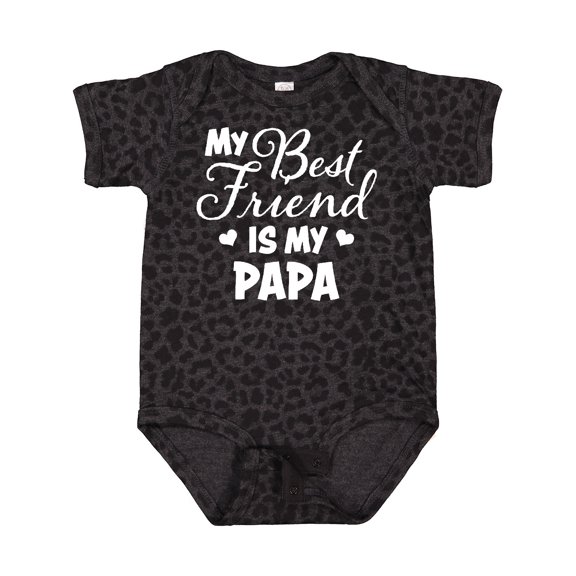 Inktastic My Best Friend is My Papa with Hearts Boys or Girls Baby Bodysuit