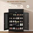 thumbnail image 4 of HOMCOM Armoire à Chaussures avec Portes à Persiennes, Armoire de Rangement à Chaussures Moderne, Noir, 4 of 10