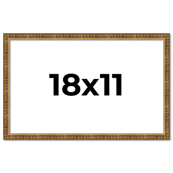 18x11 Frame Gold Solid Wood Picture Frame - Complete Modern Photo Frame Includes UV Acrylic