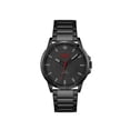 thumbnail image 1 of HUGO #First Reloj casual de cuarzo y pulsera de eslabones y acero inoxidable para hombre Color: Negro (Modelo: 1530187), 1 of 1