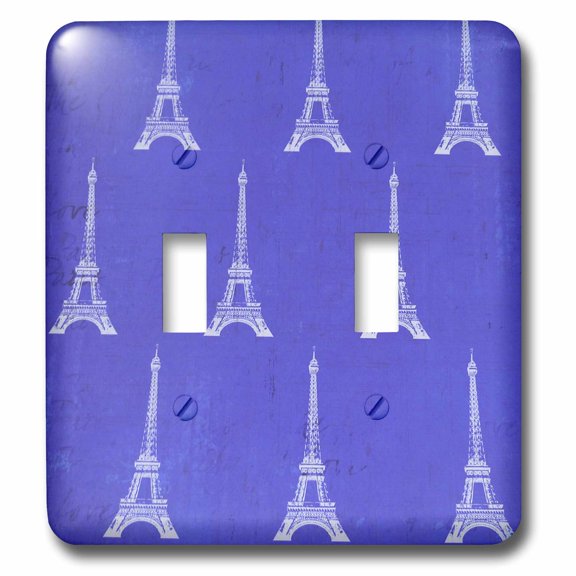 3dRose, Eiffel Towers On Purple, double toggle switch