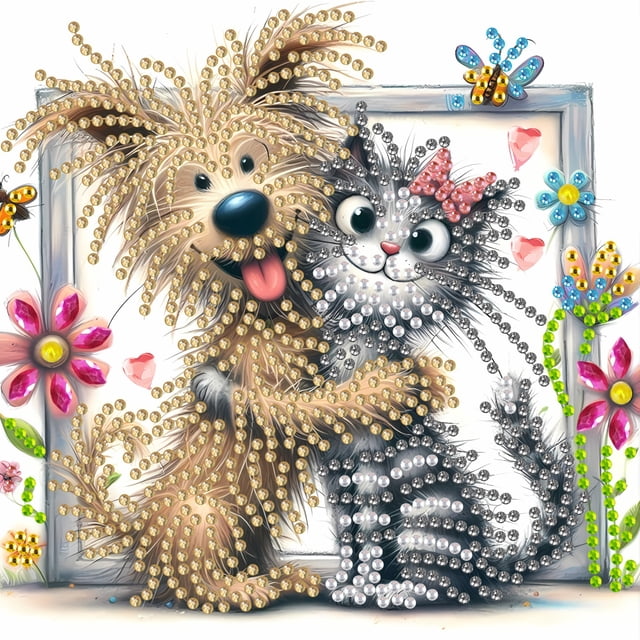 Pintura de diamantes irregular, un kit de pintura de diamantes 5D adecuado para niños y adultos principiantes, tamaño: 20*20 cm