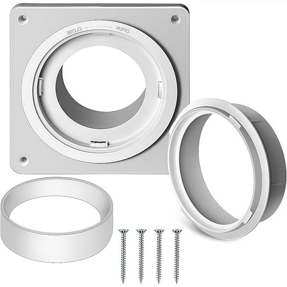 Dryer Vent Connector Kit, Pipe Vent Connector Dryer Vent Wall Plate & Kit, Fire-Safe 4" Connect Kit with 7x7 Cover