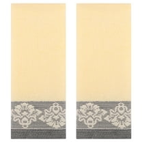 REGALWOVEN Floral Jacquard Hand Towels Set of 2, Home Soft Absorbent Hand Towel for Bathroom, Hotel, Gym and Spa Yellow 13" x 29"