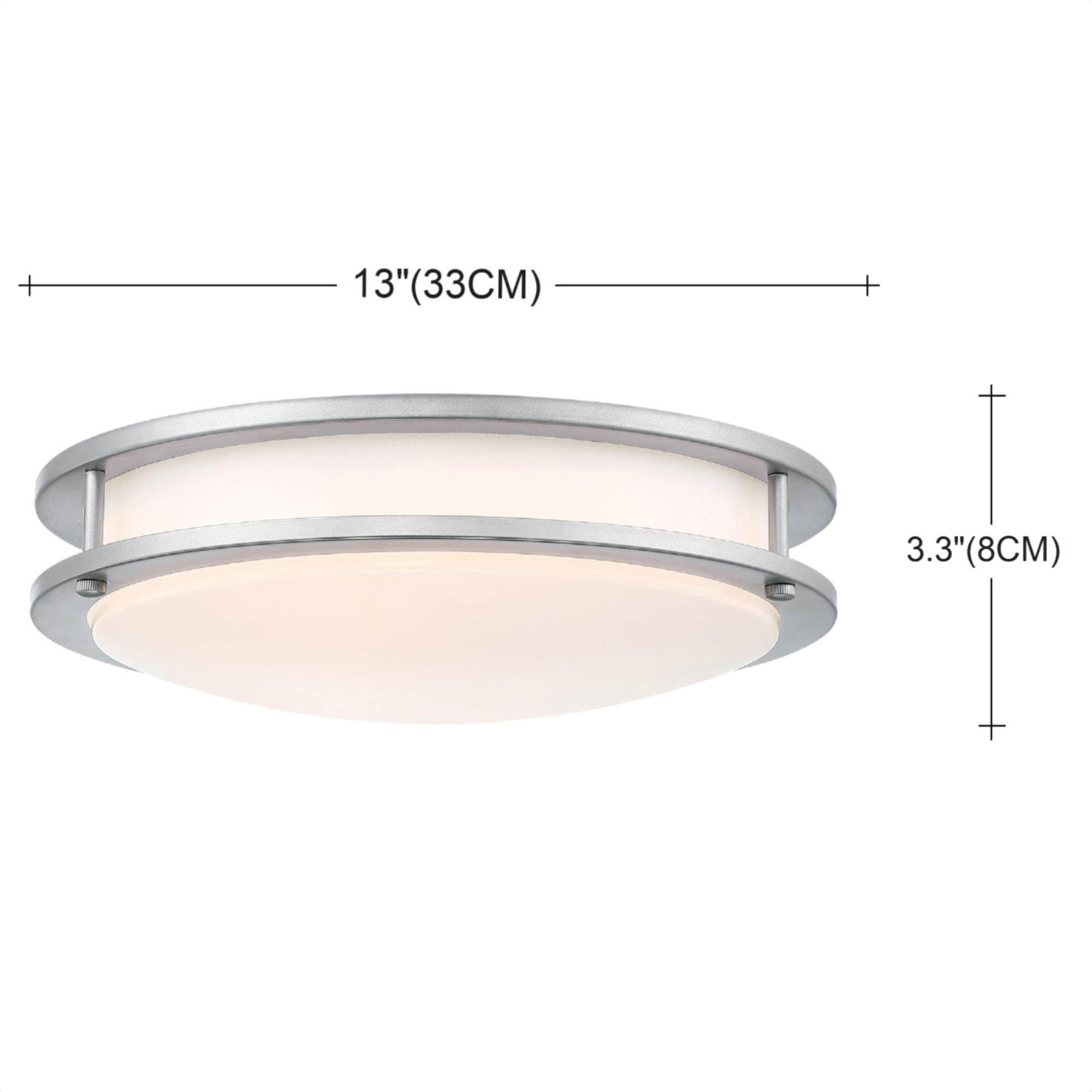 13 inch LED Ceiling Light Fixtures Flush Mount Brush Nickel Kitchen Light Fixtures for ceiling, Bathroom, Dining Room, Hallway (2 pack) 23W