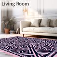 thumbnail image 2 of ODIKA 4'x6' Machine Washable Non-Slip Area Rug, Modern Abstract Maze with Interwoven Chevron and Whispered Filigree High Traffic Rug with Pad, Pink, 563744, 2 of 8