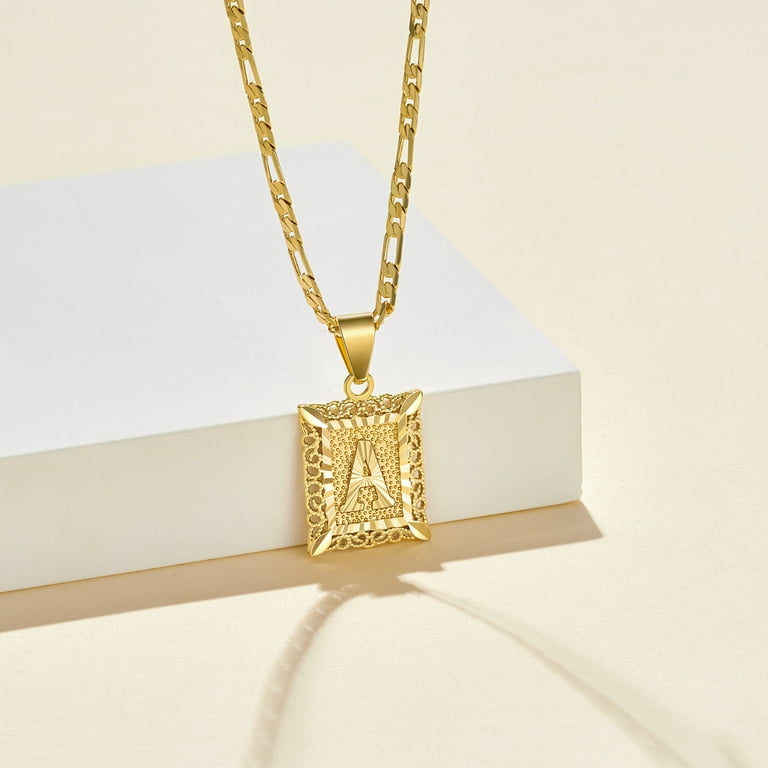 Mens 14k gold initial on sale pendant