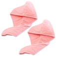 thumbnail image 1 of Paquete de 2 toallas de microfibra para secar el cabello para mujeres, turbante para el cabello antiencrespamiento súper absorbente, 1 of 5