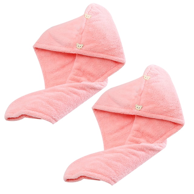 Paquete de 2 toallas de microfibra para secar el cabello para mujeres, turbante para el cabello antiencrespamiento súper absorbente