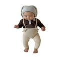 thumbnail image 3 of Baby Overalls Vertical Pattern Decoration Cotton Pants, 3 of 6