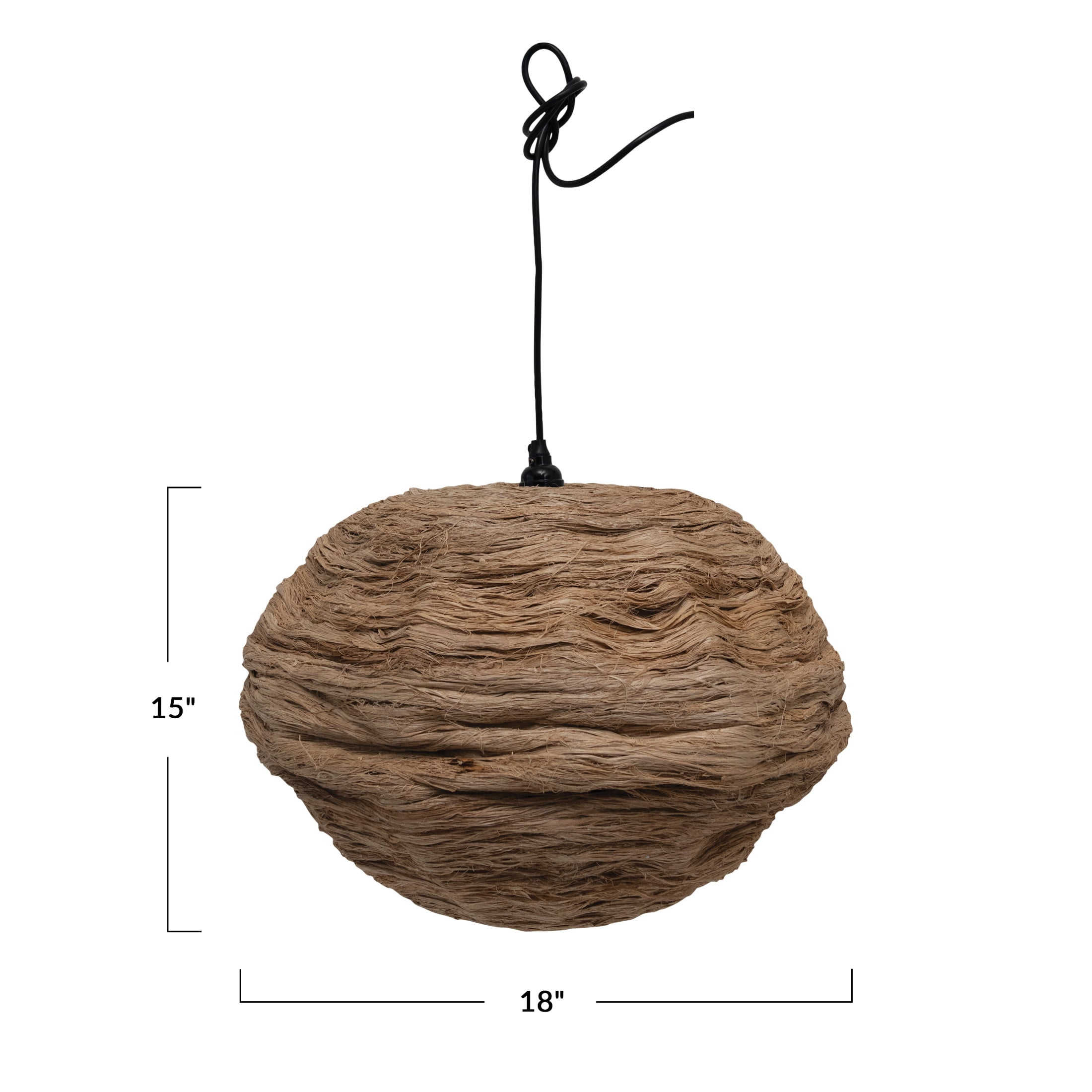 Creative Co-Op Creative Co-Op Collapsible Organic Banana Fiber Ceiling Light, Natural