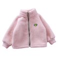 thumbnail image 2 of Gealkoca Girls Fleece Lined Full-Zip Jacket Winter Plush Warm Coats Soft & Cozy Stand-Collar Coat Long Sleeve Soft Outerwear with Pockets 1-12Y, 2 of 7