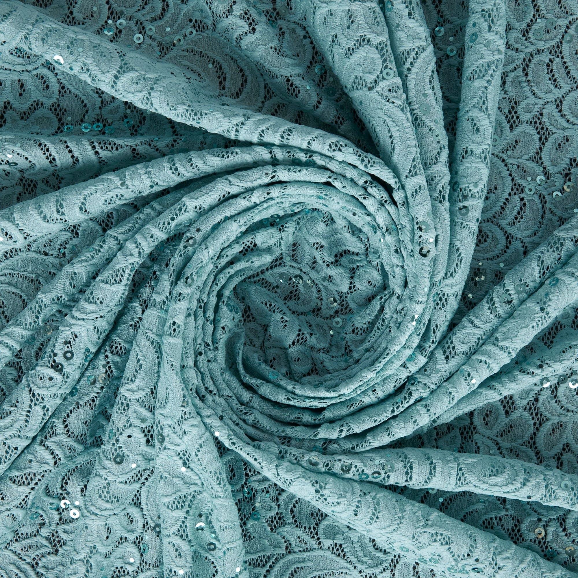 Zelouf Madilyn Stretch Lace W Trans  , Sewing, DIY, Crafts Fabric by the Yard, Blue Flower, 20 Yard