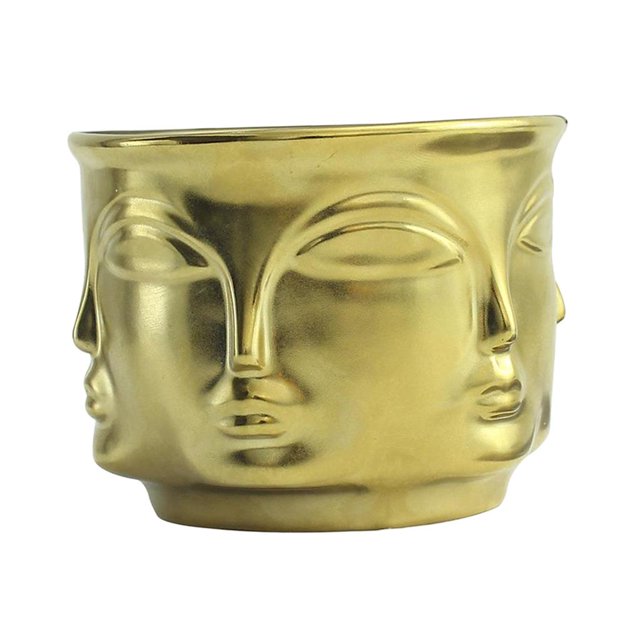 Florero de cerámica con diseño facial, macetas de estatua modernas plantas decorativas para interiores y exteriores florero de flores artificiales Sunnimix Jarrón de ceramica