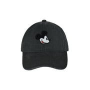 Mickey Mouse Women's Dad Cap with Chenille Patch, Black