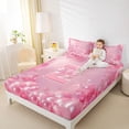 thumbnail image 4 of Feelyou Pink Letter Z Queen Sheet Sets, Fairy Princess , Bowknot Bed Set, 4-Piece, 4 of 7