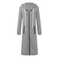 thumbnail image 4 of idosla Zip Up Hoodies for Women Oversized Fleece Long Pullover Hooded Sweatshirts Casual Long Sleeve Fall Jackets Coat 2025 (Grey, XXL), 4 of 4
