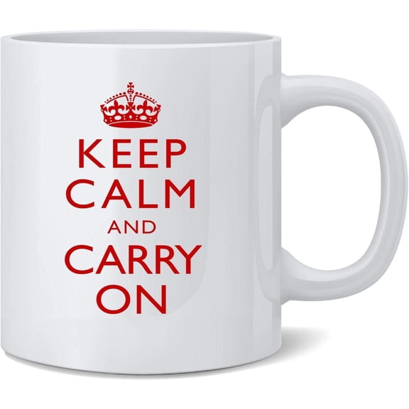 Keep Calm and Carry On Motivational Retro Vintage Ceramic Coffee Mug Tea Cup Fun Novelty Gift 12 oz