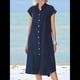thumbnail image 4 of Vestido Camisero Midi de Relajado Azul Marino L, 4 of 6