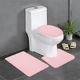 thumbnail image 2 of Bxaolu 3 Piece Bathroom Rugs Sets, Non-Slip & Quick Dry Bath Mat, Ultra Soft Bath Rugs for Bathroom, Toilet and Shower Floor, Pink, 2 of 8