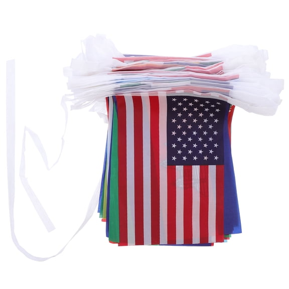 ROMANSENTIAL 1 Set International Flag Bunting Multi Banner Flag For Game Party 8.25x5.50Inch