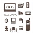 thumbnail image 2 of 90s Duvet Cover Set, Gadget of 90s Pattern with Desktop Computer Video Game Joystick Nostalgia Theme Print, Decorative 3 Piece Bedding Set with 2 Pillow Shams, King Size, Brown, by Ambesonne, 2 of 2