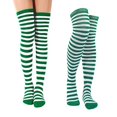 thumbnail image 1 of CSChome Over-the-knee Striped Socks Striped Stockings Green White Contrast Color High Elasticity Slip Over Knee Length Soft Breathable Holiday Christmas, 1 of 7